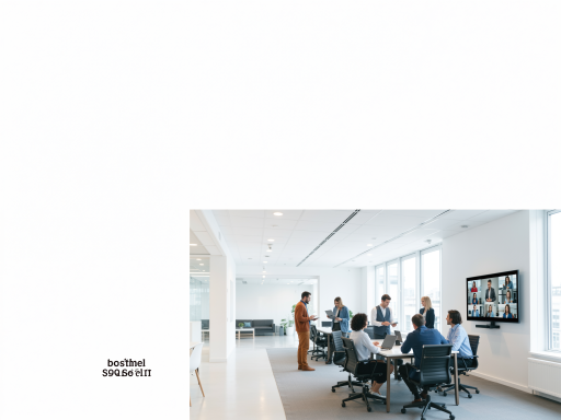 现代化办公环境,宽敞明亮的会议室,员工正在讨论项目,白色背景,商务氛围